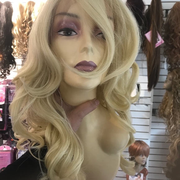 FREE WIG CAP  blonde human hair Blende Long Wig main image 5